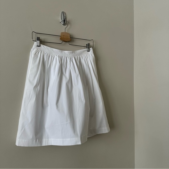 THEORY-WHITE Cotton Blend A-Line Skirt (Size:2) - Picture 4 of 9